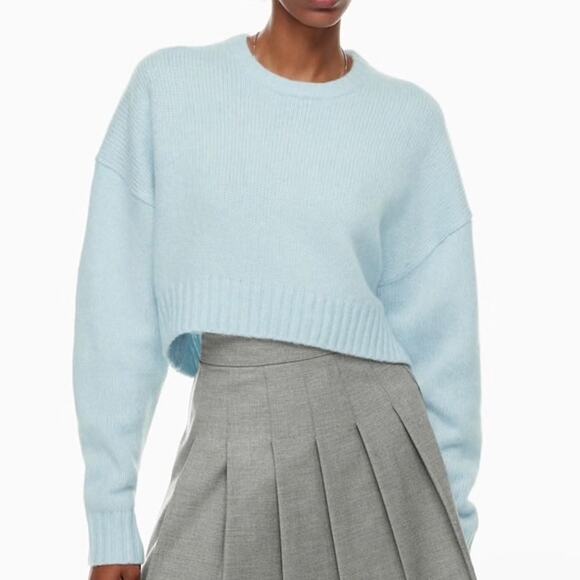 Aritzia Sunday Best Peggy Light Blue Merino Wool Blend Sweater NWOT - Picture 1 of 9